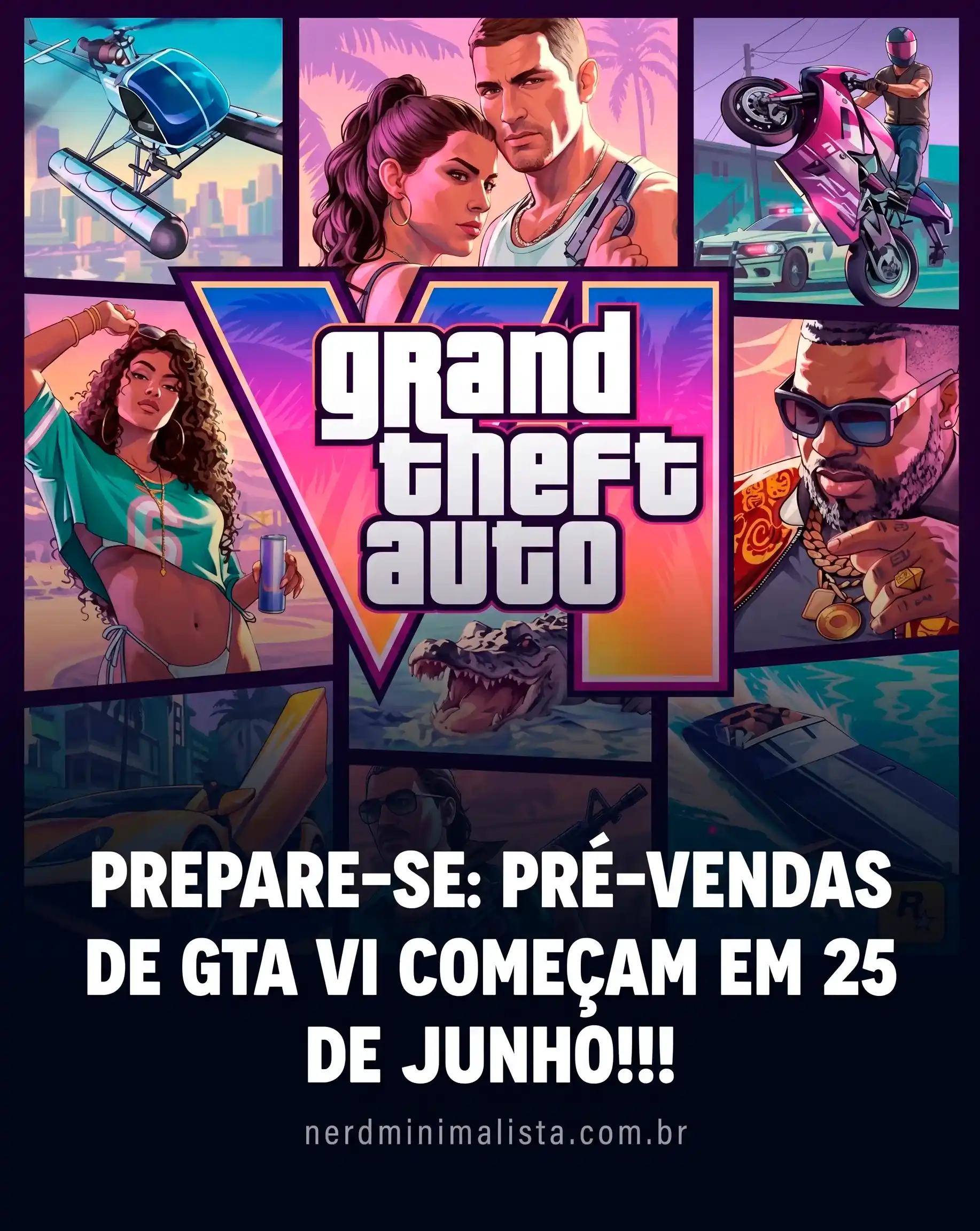 GTA 6: Rockstar abre pré-venda em 25 de junho e revela capa oficial