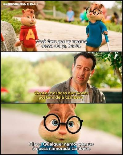 Personagem Alvin e os Esquilos, referência ao dublador do audiobook