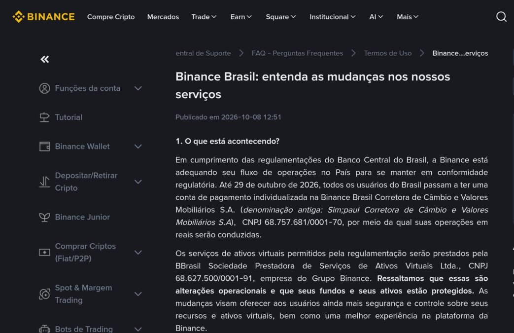 Binance Brasil tira 22 criptos: veja se a sua está na lista