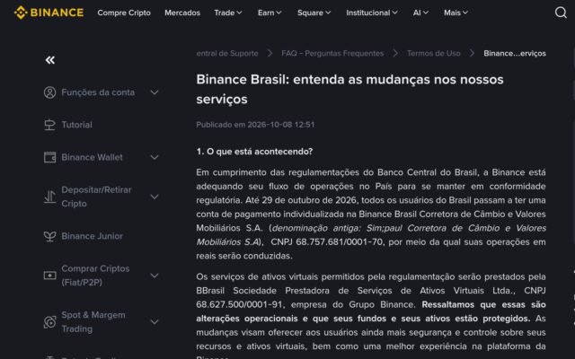 Binance Brasil tira 22 criptos: veja se a sua está na lista