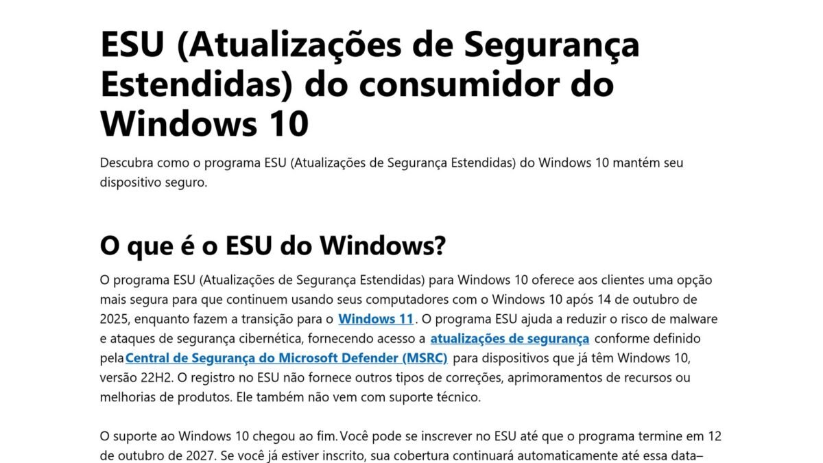 Windows 10 ganhou mais um ano: o que eu faria com o seu PC até outubro de 2027