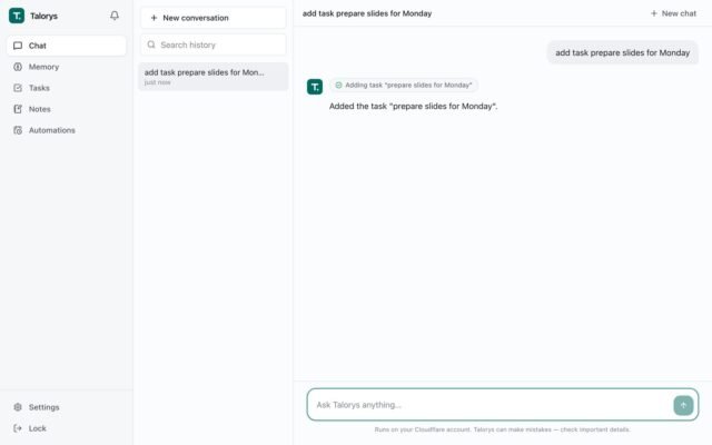 Talorys: agente de IA pessoal e grátis na Cloudflare